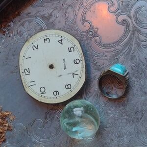 Westclox part turquoise med.ring antique Marble